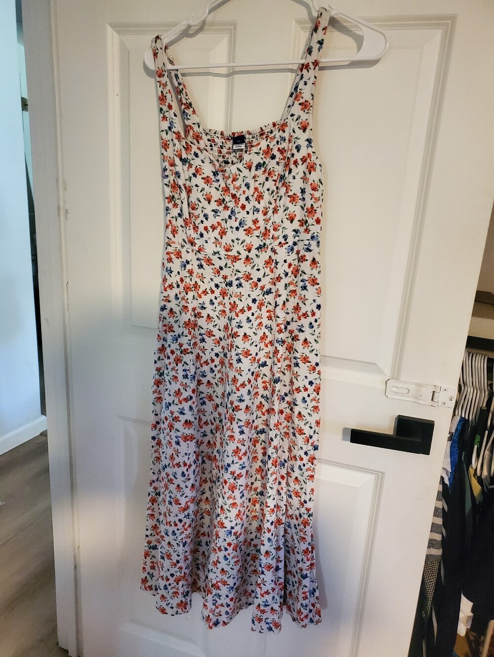 Old Navy White Maxi Dress Floral Print